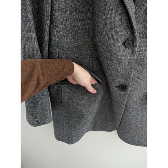 Everlane The Italian Wool Oversized Blazer Grey Herringbone - Picture 5 of 9